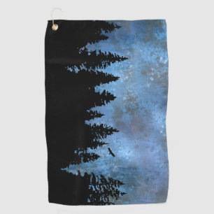 Pine Forest Night Golf Towel