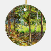 Pine forest painting  watercolor