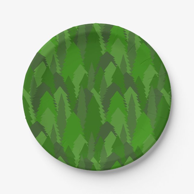 Pine Forest Paper Plate (Front)
