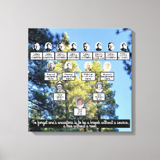 Pine Forest Photo Family Tree 4 Generation Canvas Print