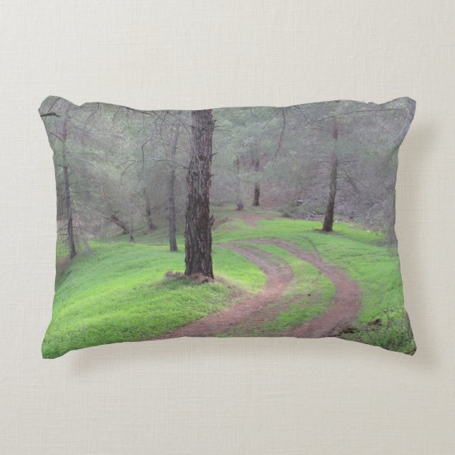 Pine Forest Road Decorative Cushion (Front)