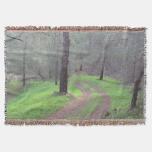 Pine Forest Road Throw Blanket