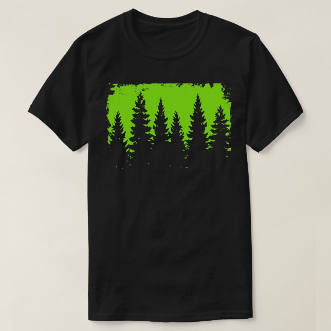 Pine Forest Silhouette Streetwear T-Shirt (Design Front)