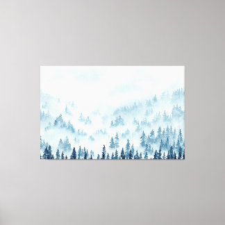 Pine Forest Under a Blanket of Snow Canvas Print