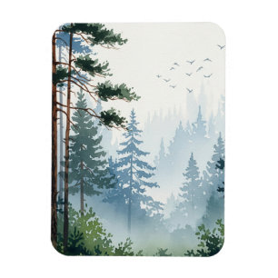 Pine Forest watercolor Magnet