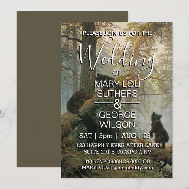 Pine Forest Wedding Invitation (Front/Back)