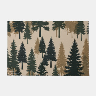 Pine Forest Welcome Mat – A Cozy Winter Greeting
