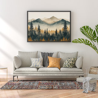 Pine Forest Zen Minimalist Wall Art