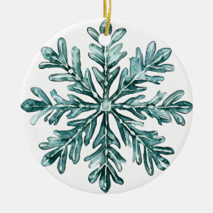 Pine Frost Snowflake Ornament Green Winter Chris