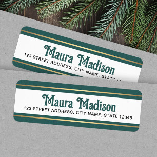 Pine green Christmas holiday return address