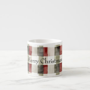 Pine Green Ivory Red Stripes Espresso Cup
