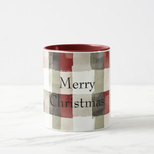Pine Green Ivory Red Stripes Mug