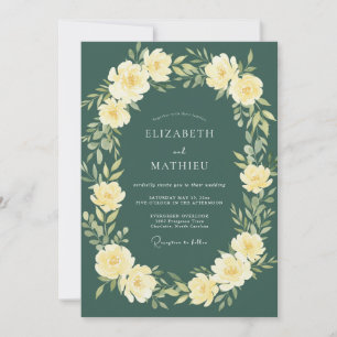 Pine Green Majestic Botanical Wedding Invitation