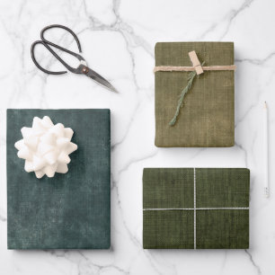 Pine Green Olive Wrapping Paper Sheet