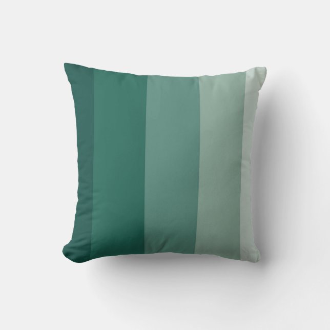 Pine Green Ombre Stripe Cushion (Front)