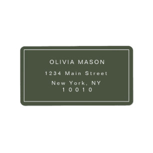 Pine Green Simple Modern Return Address Label
