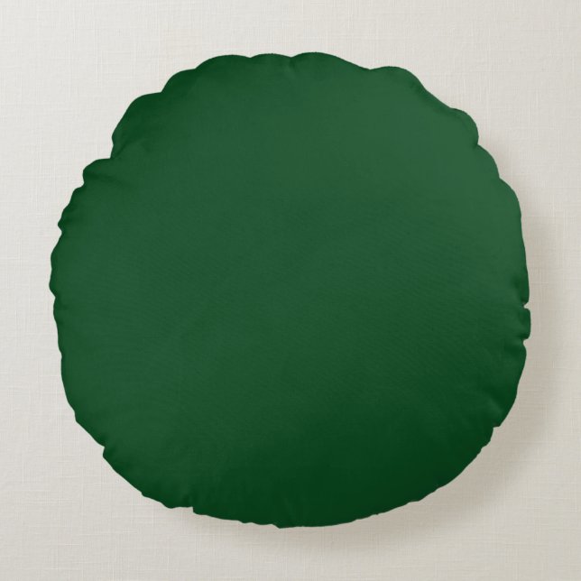 Pine Green  (solid colour)  Round Cushion (Front)