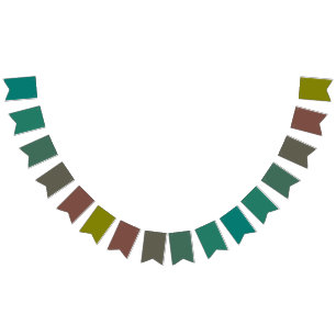 Pine Green to Olive Green Gradient Bunting Banner