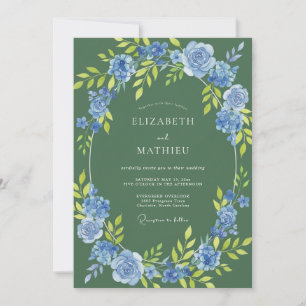 Pine Green Vibrant Botanical Wedding Invitation