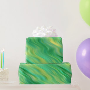 Pine Green Wavy Texture Wrapping Paper