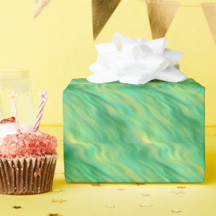 Pine Green Wavy Texture Wrapping Paper