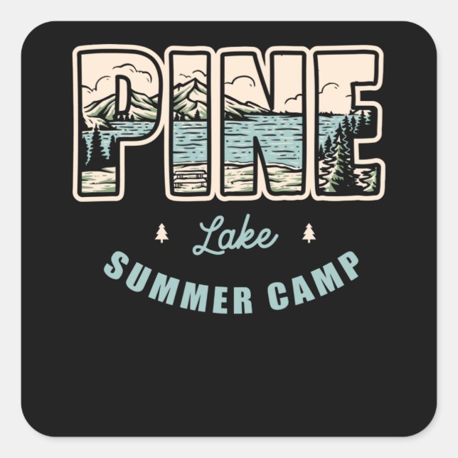 Pine Lake Square Sticker (Front)