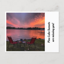 Pine Lake Sunset Postcard