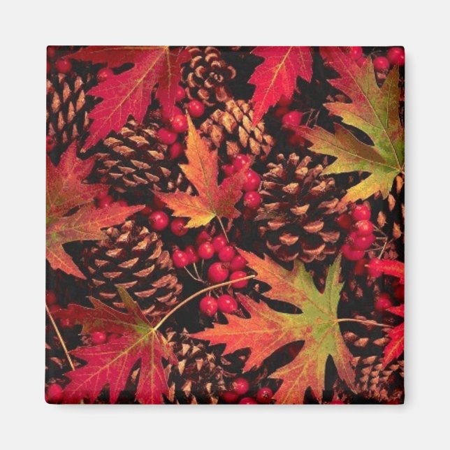 Pine & Leaves Magnet (Front)