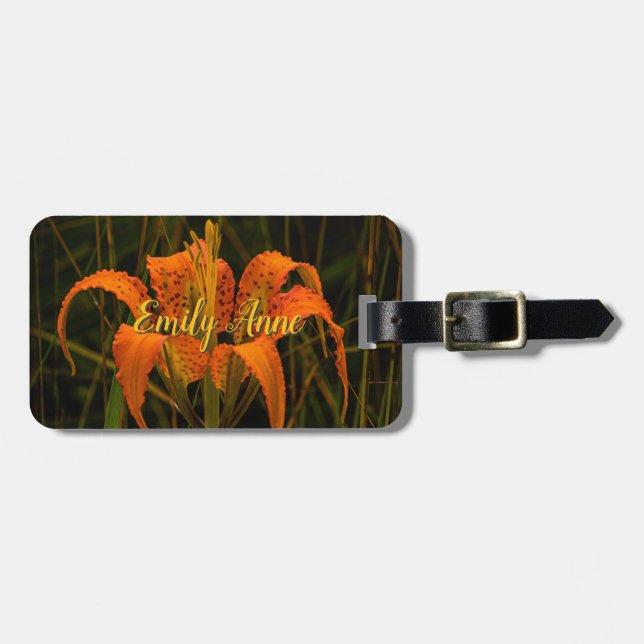 "Pine Lily" Luggage Tag  (Front Horizontal)