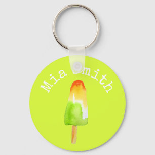 Pine Lime popsicle pop art cute food Key Ring