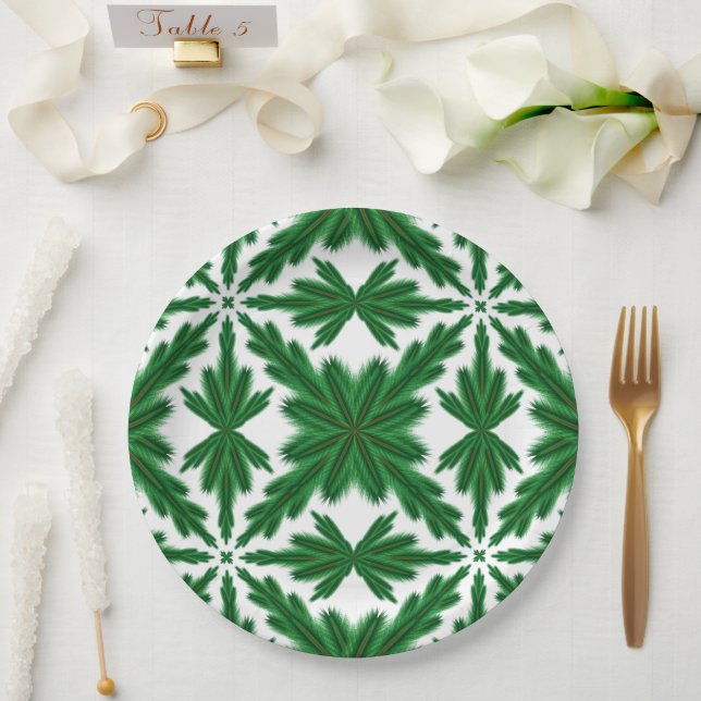 Pine Mandala 9" Paper Plates (Wedding)