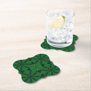 Pine Mandala Forest Paper Coasters