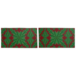 Pine Mandala Garnet King Pillowcases
