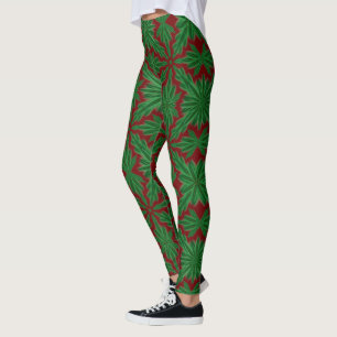 Pine Mandala Garnet Leggings