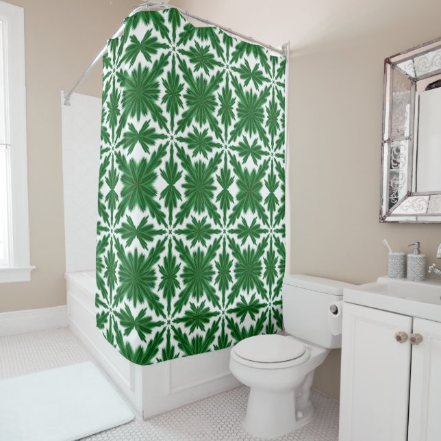 Pine Mandala Shower Curtain (In Situ)