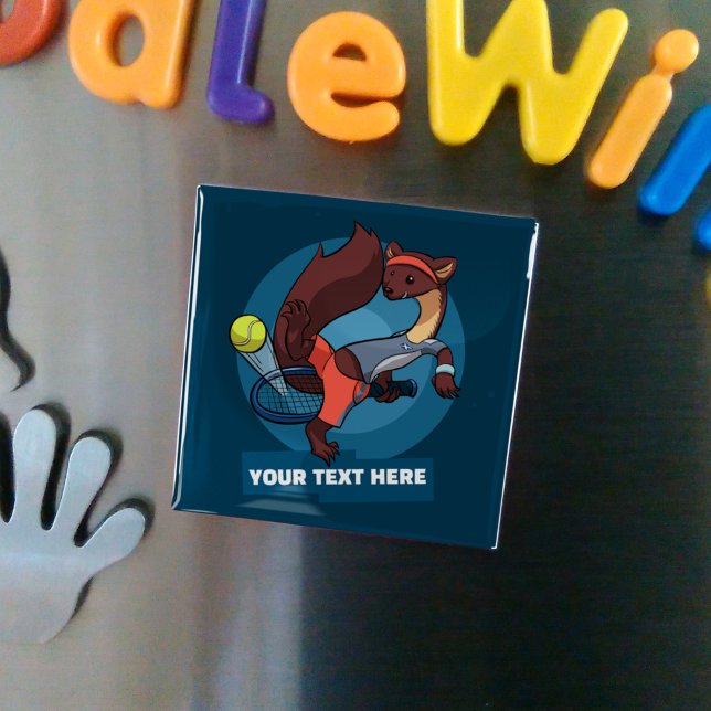 Pine Marten Add Your Text Tennis Trick Shot Design Magnet (Creator Uploaded)