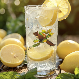 Pine Marten Autumn Leaves Glass