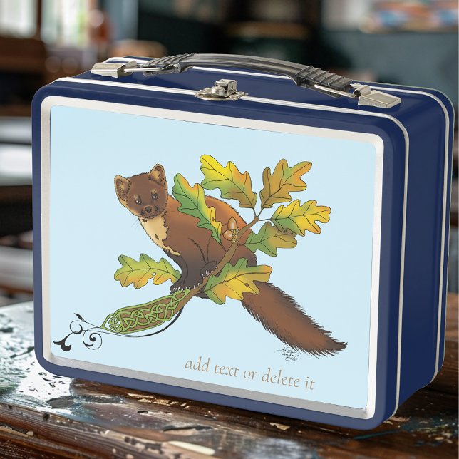 Pine Marten Autumn Leaves Metal Lunch Box (Creator Uploaded)