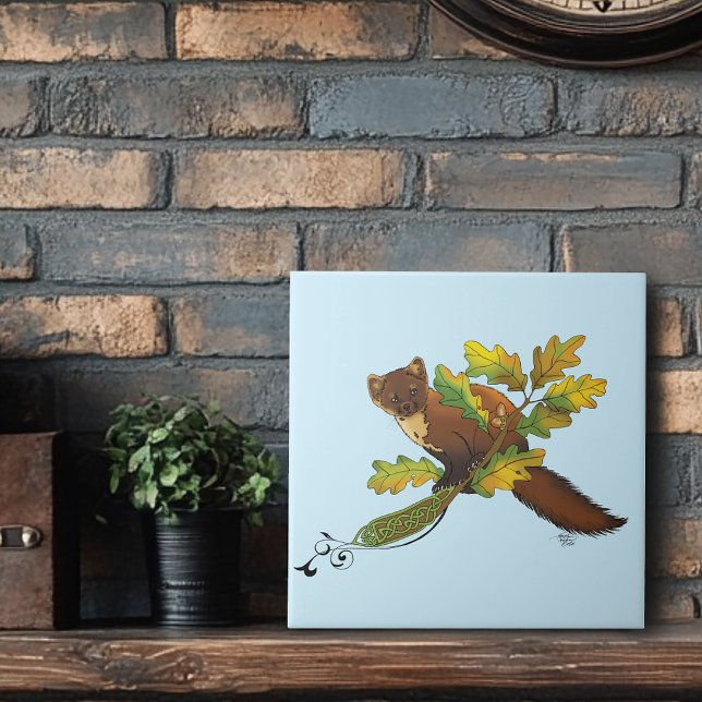 Pine Marten Autumn Leaves Tile (Creator Uploaded)