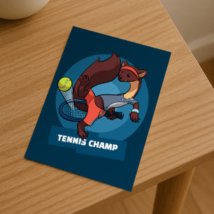 Pine Marten Custom Text Tennis Trick Shot Cartoon Postcard