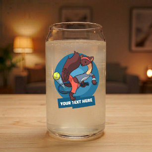 Pine Marten Custom Text Tennis Trick Shot Design Can Glass
