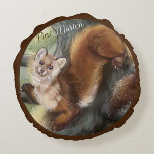 Pine Marten Round Cushion