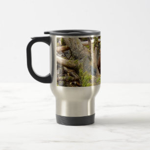 Pine Marten Wild Mammal Tree Log Nature Aesthetic Travel Mug
