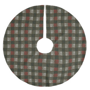 Pine Needle Plaid Brushed Polyester Tree Skirt