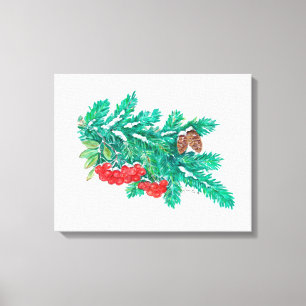 Pine Needles and Berries Canvas Print