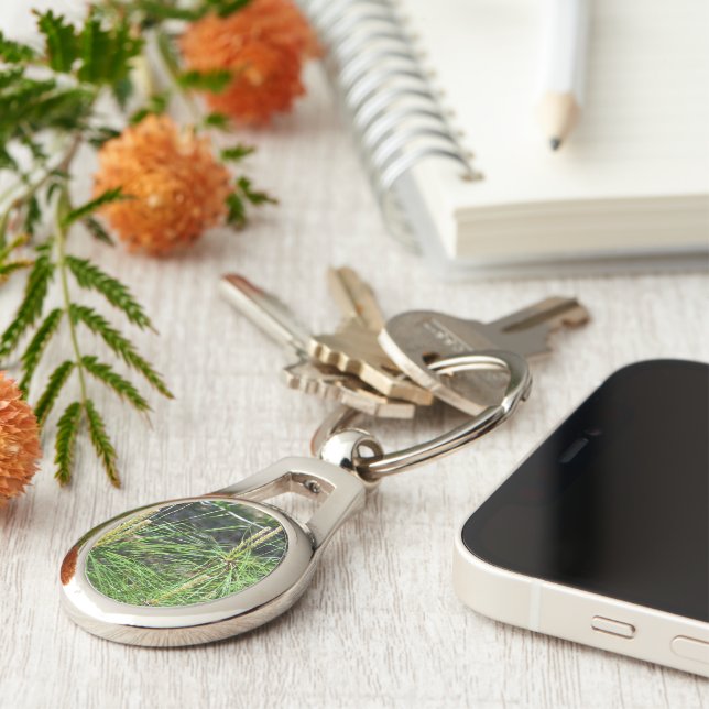 Pine Needles by Kenneth Yoncich Key Ring (Side)