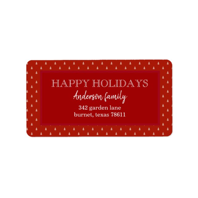 Pine Pattern Return Address Label (Front)