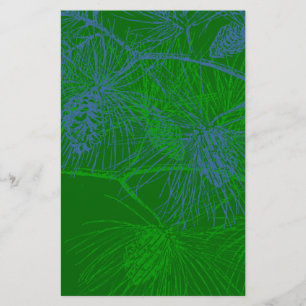 Pine Pattern Scrapbook Paper Stationery