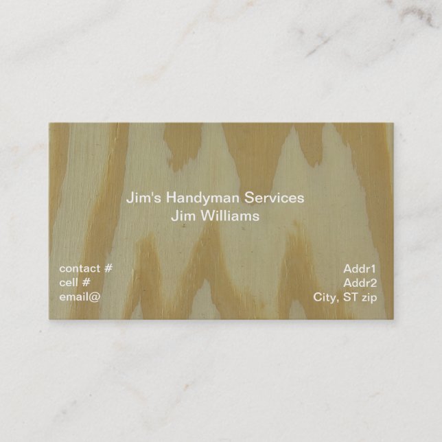 Pine plywood business card (Front)