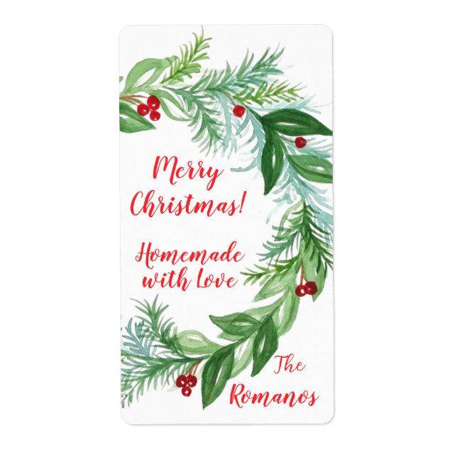 Pine Red Berry Christmas Greens HOMEMADE WITH LOVE (Front)